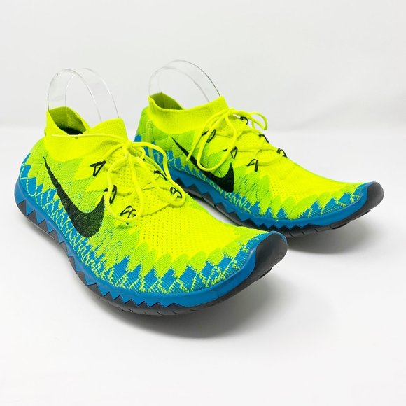 Pirata cultura agencia Nike | Shoes | Nike Free Flyknit 3 Neon Yellow Blue Teal Sock Fit Fitted  Running Sneakers 4 | Poshmark